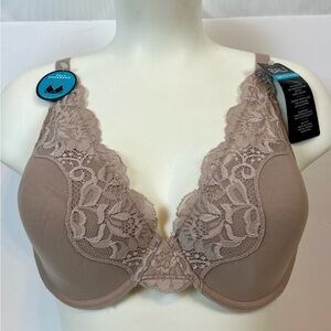 NWT Bali Lightly Lined Flexible Fit Underwire Lace Trim Bra 38C